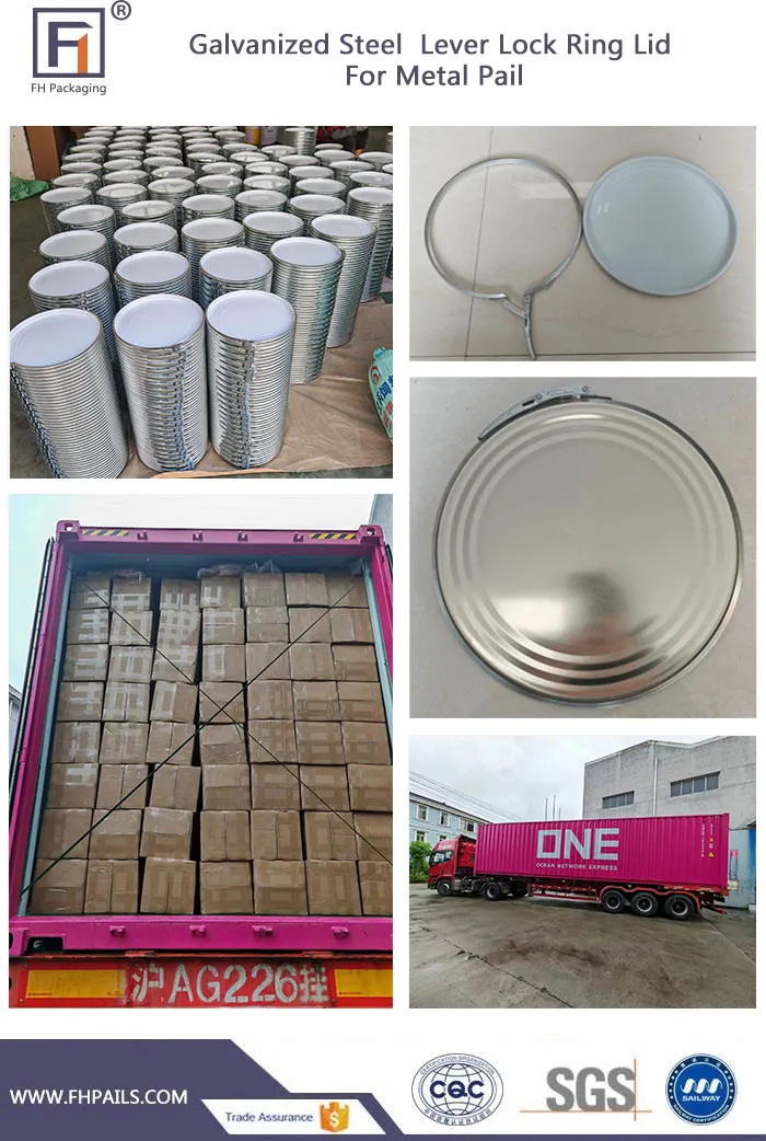 Galvanized Steel Lever Lock Ring lid for metal pail Galvanized Steel Lever Lock Ring lid for metal pail
